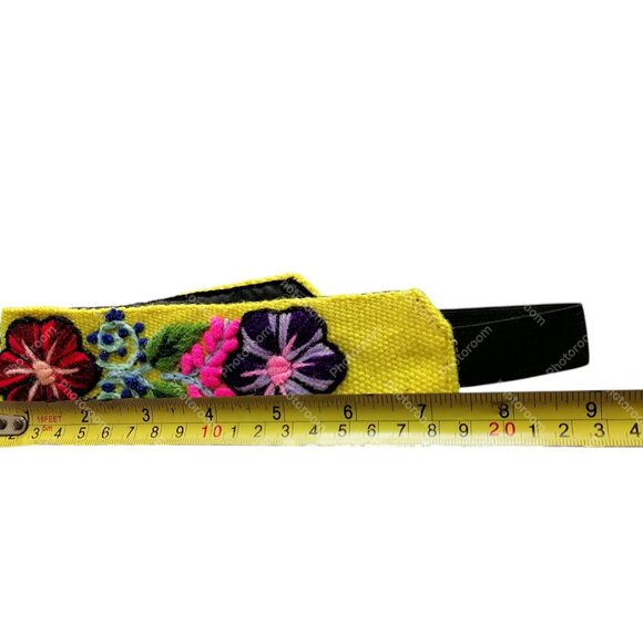 Multicolor Wool Fabric Headband Belt Set Ayacucho